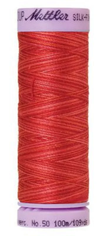 Mettler SILK-FINISH COTTON MULTI 50: 109yd-Strawberry 9848