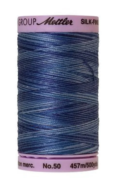 Mettler SILK-FINISH COTTON MULTI 50: 500yd-Evening Blue 9812