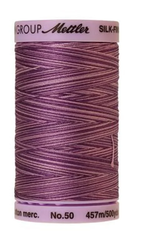 Mettler SILK-FINISH COTTON MULTI 50: 500yd-Lilac Bouquet 9838