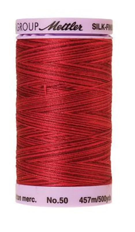 Mettler SILK-FINISH COTTON MULTI 50: 500yd-Midnight Garnet 9845