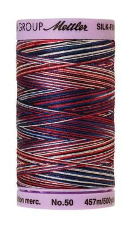 Mettler SILK-FINISH COTTON MULTI 50: 500yd-Patriotic 9823