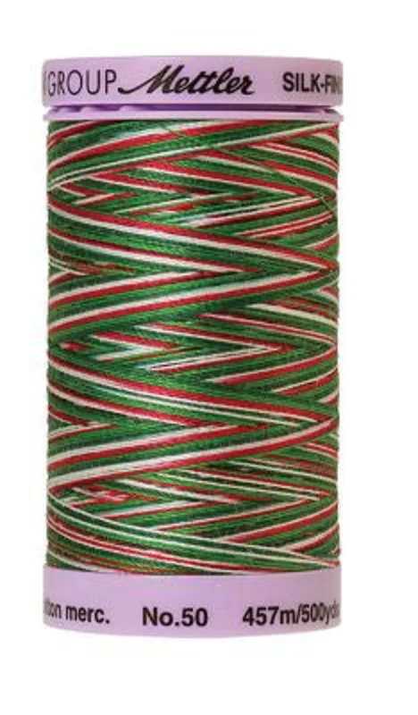 Mettler SILK-FINISH COTTON MULTI 50: 500yd-Seasons Greetings 9825