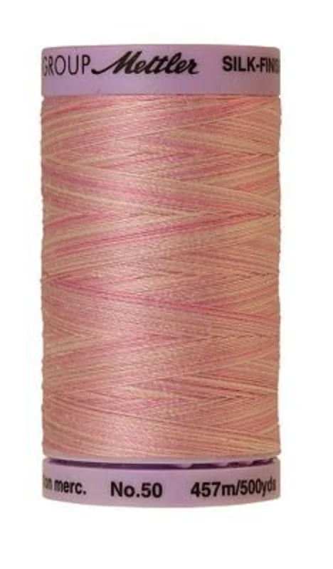 Mettler SILK-FINISH COTTON MULTI 50: 500yd-So Soft Pink 9837