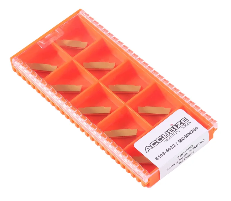 MGMN Double End Carbide Cut-Off Insert, Tin Coated, 10pc/set