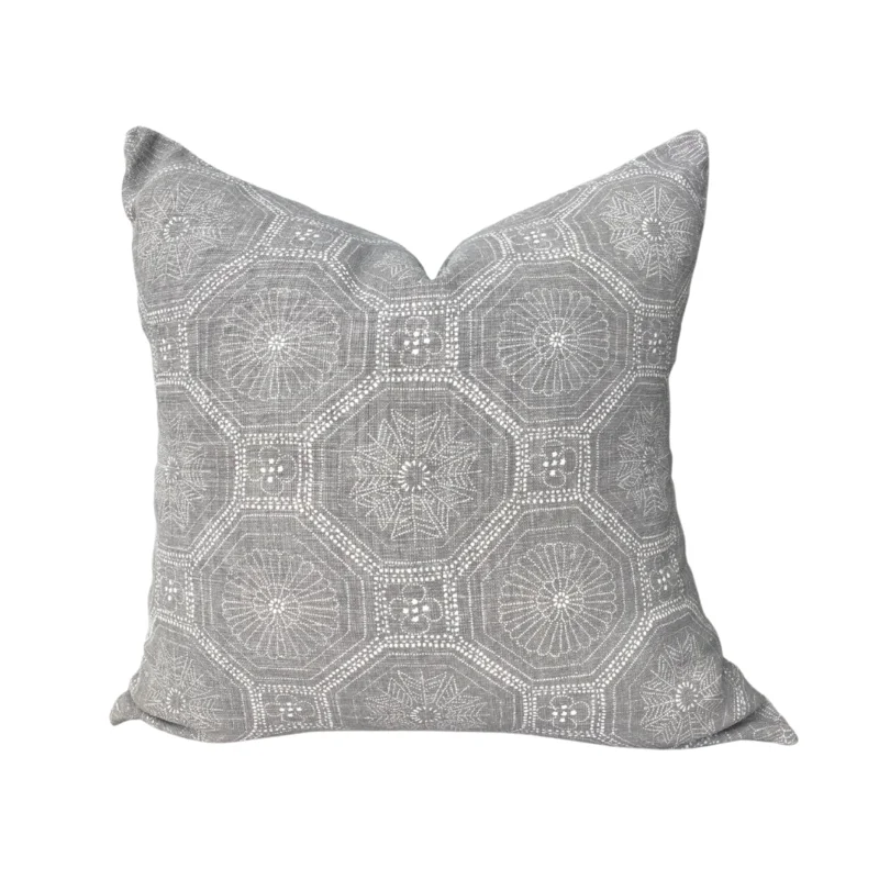Mia Pillow - Grey, 22" x 22"