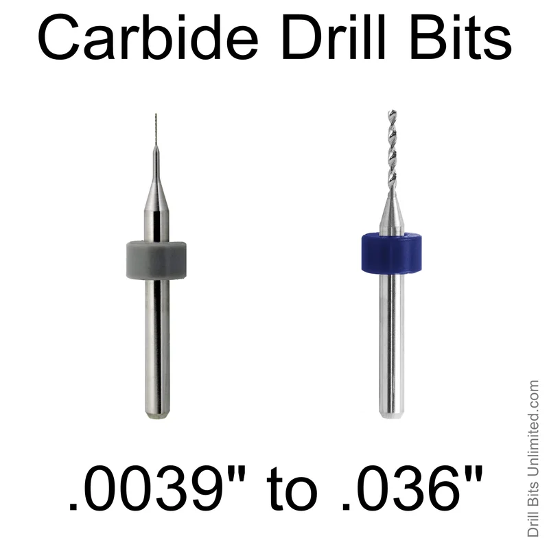 Micro Carbide Drill Bits Choose Individual Size .004".036" (0.100.91 mm)