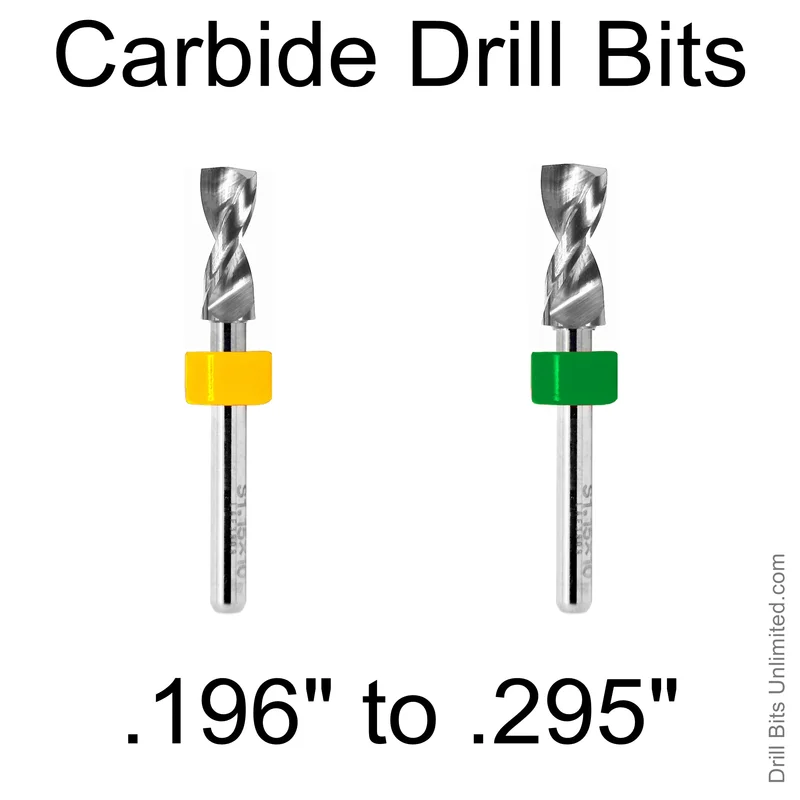 Micro Carbide Drill Bits Choose Individual Size .196".295" (4.987.49 mm)