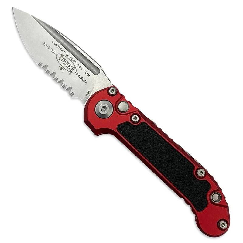 Microtech 1135-11RD - LUDT S/E Gen III Red Stonewash Partial Serrated