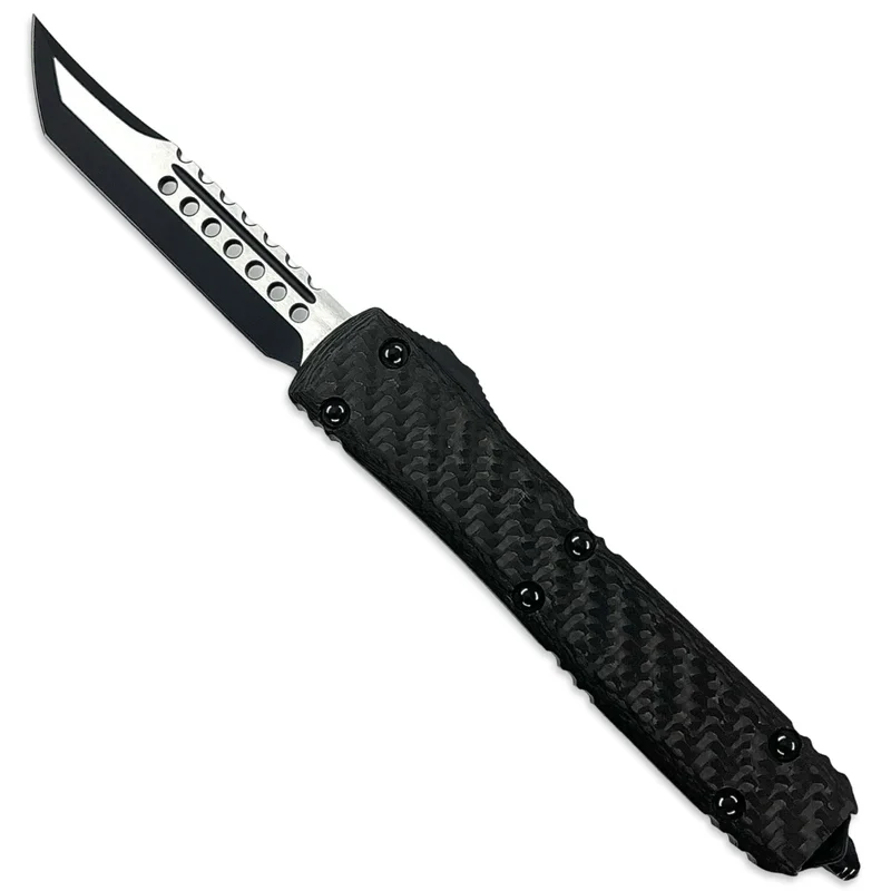 Microtech 119-1CFS - Ultratech Signature Series Hellhound Black w/ Carbon Fiber Top