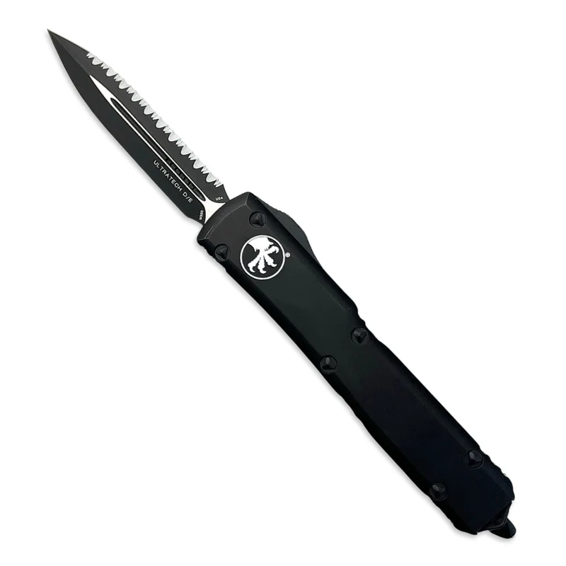 MicroTech 122-3T - Ultratech D/E Black Tactical Full Serrated **USED**