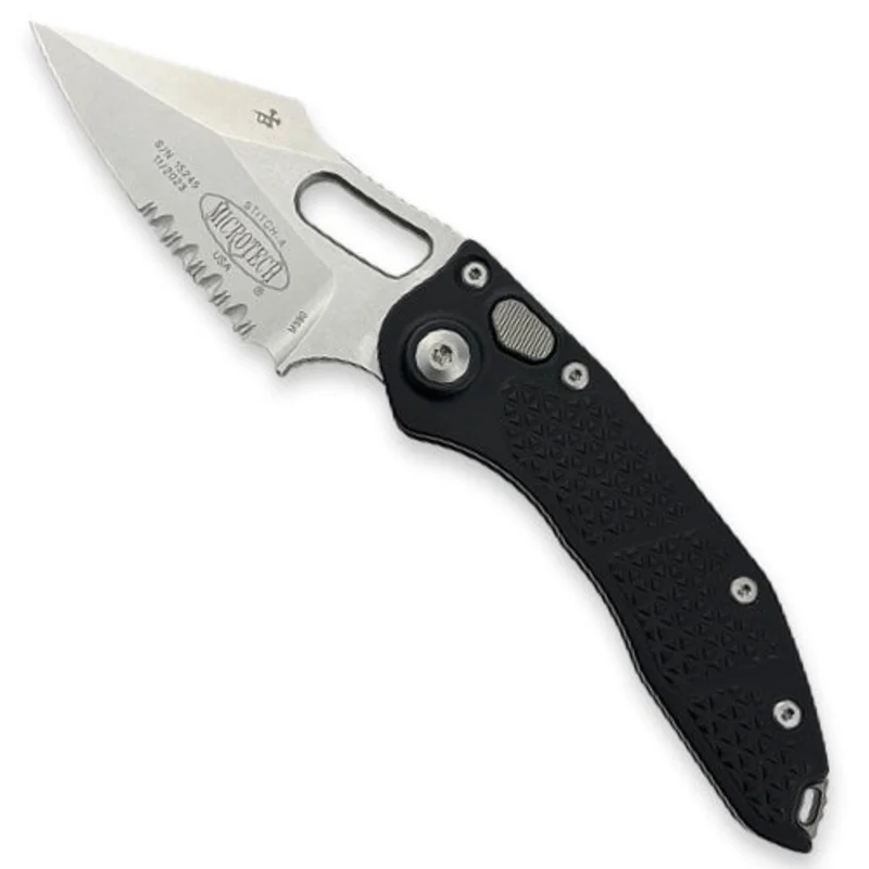 Microtech 169-11 - Stitch S/E Stonewash Partially Serrated