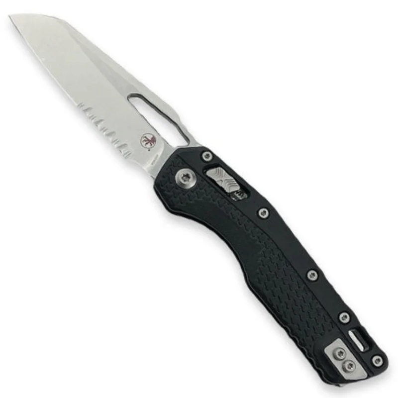 Microtech 210T-11PMBK - MSI S/E Tri-Grip Injection Molded Black Stonewash Partially Serrated