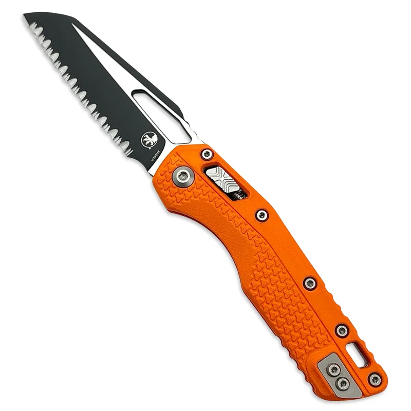 Microtech 210T-3PMOR - MSI S/E Tri-Grip Polymer Orange Full Serrated