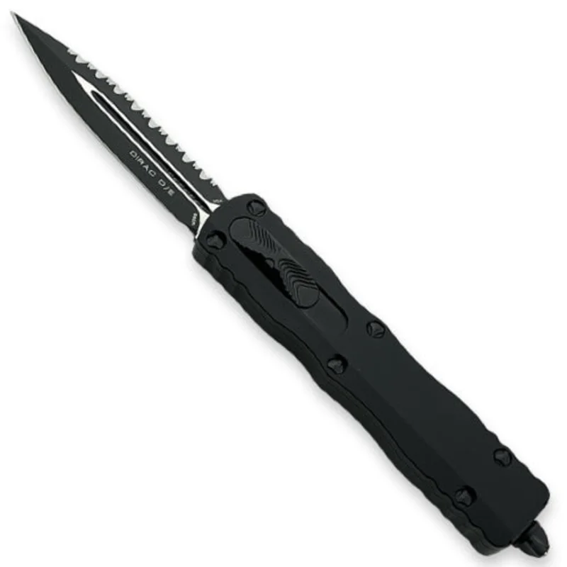 MicroTech 225-3T - Dirac Double Edge Black Tactical Standard Full Serration