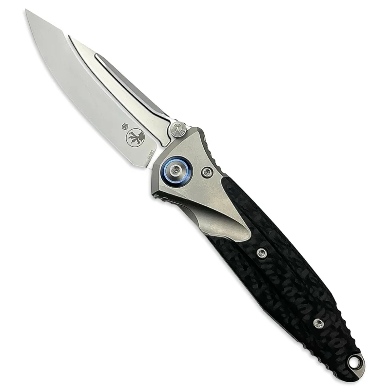 Microtech 260M-7CFTI - Socom Bravo Mini S/E Titanium Handle Bead Blast Standard Blue