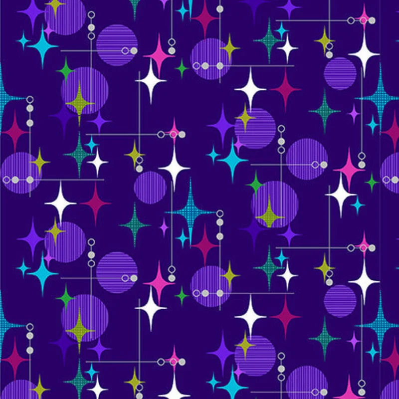 Mid-Century Modern: Start Struck Navy (1/4 Yard)