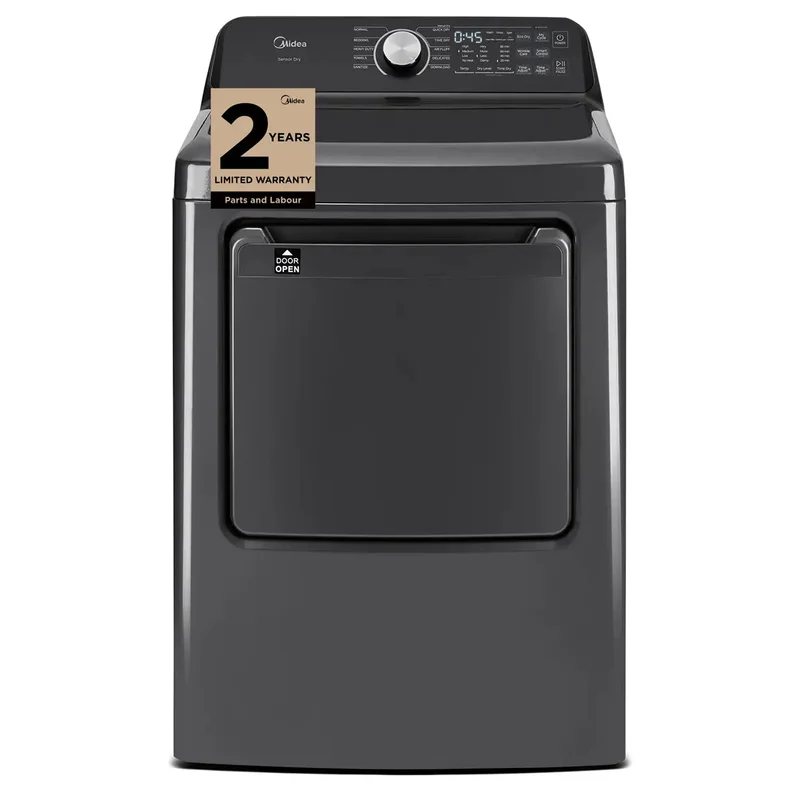 Midea - 7 cu. Ft Vented Electric Dryer in Grey - MLTE52M2BGG Grey