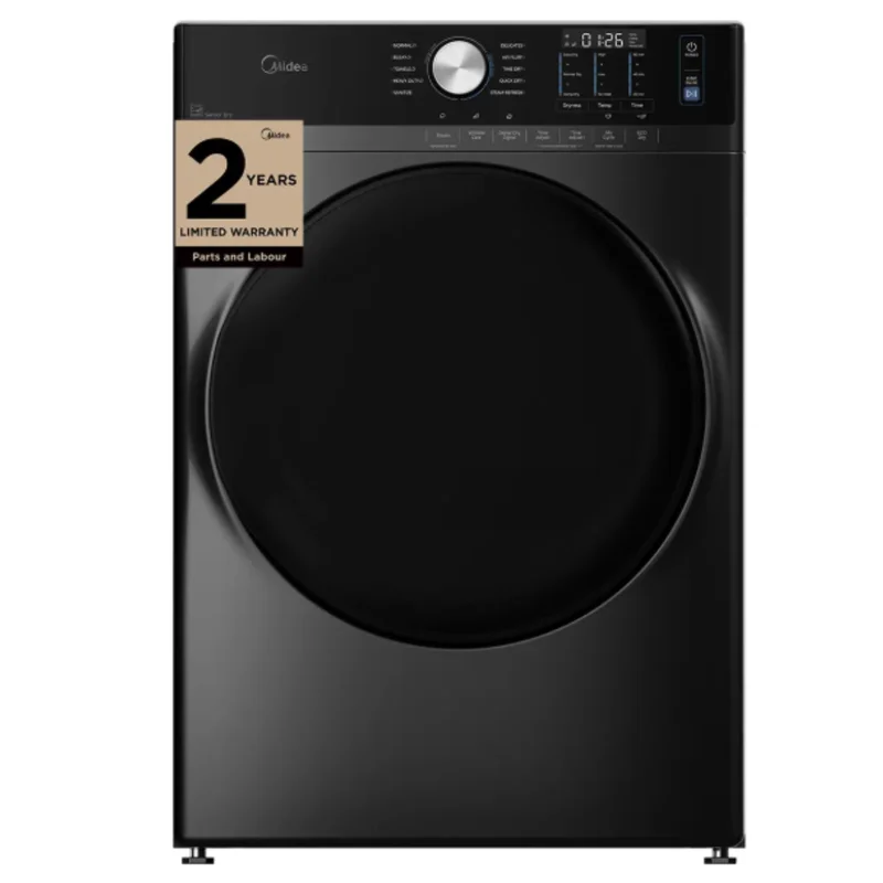 Midea - 8 cu. Ft Vented Electric with Steam Dryer in Grey - MLHE52S7AGG Grey