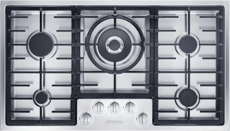 Miele - 35.125 inch wide Gas Cooktop in Stainless - KM2355 G Stainless