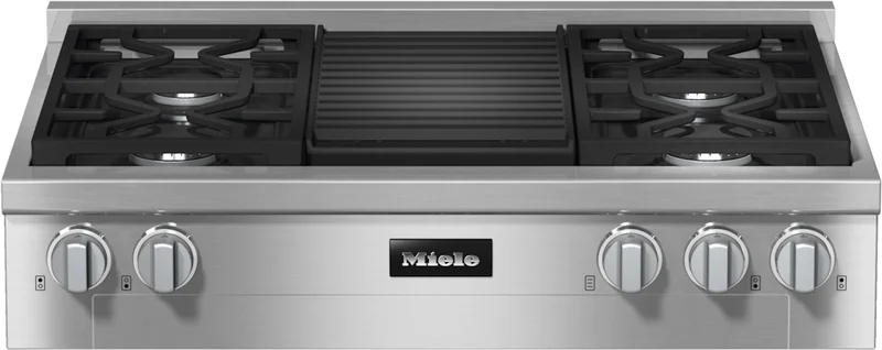 Miele - 36 Inch Gas Cooktop in Stainless - KMR 1135-3 G GR Stainless