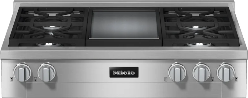 Miele - 36 Inch Gas Cooktop in Stainless - KMR 1136-3 G GD Stainless