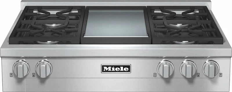 Miele - 36 inch wide Gas Cooktop in Stainless - KMR 1136-1 LP Stainless