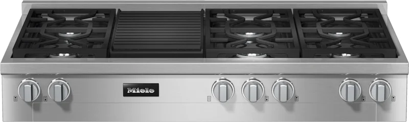 Miele - 48 Inch Gas Cooktop in Stainless - KMR 1355-3 G GR Stainless