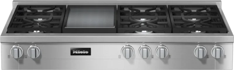 Miele - 48 Inch Gas Cooktop in Stainless - KMR 1356-3 LP GD Stainless