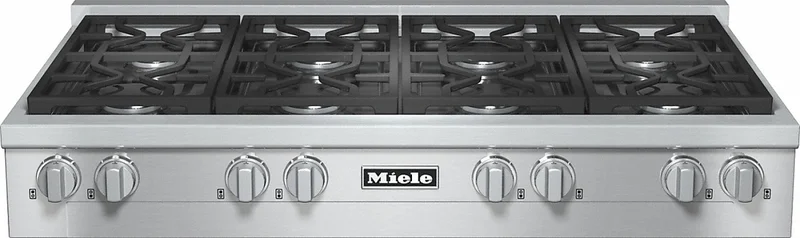 Miele - 48 inch wide Gas Cooktop in Stainless - KMR 1354-1 LP Stainless