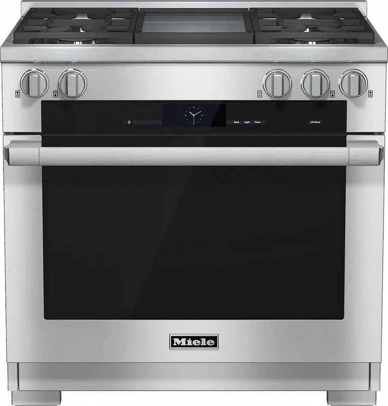Miele - 5.8 cu. ft Dual Fuel Range in Stainless - HR 1936-2 LP Stainless