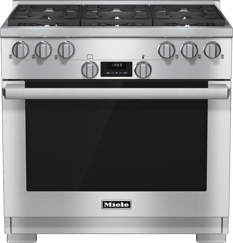 Miele - 5.8 cu. ft Gas Range in Stainless - HR 1134-1 LP Stainless