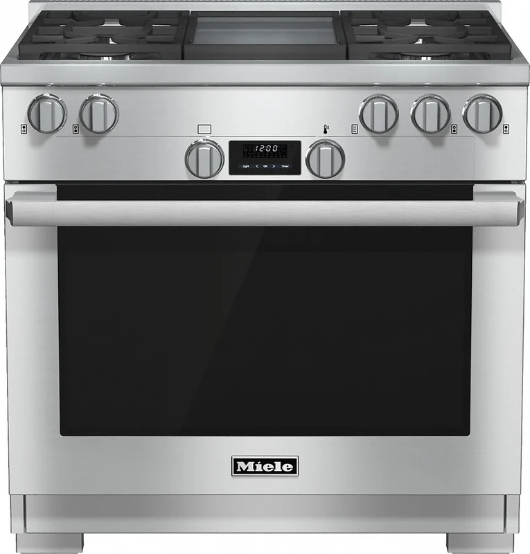 Miele - 5.8 cu. ft Gas Range in Stainless - HR 1136-1 G Stainless