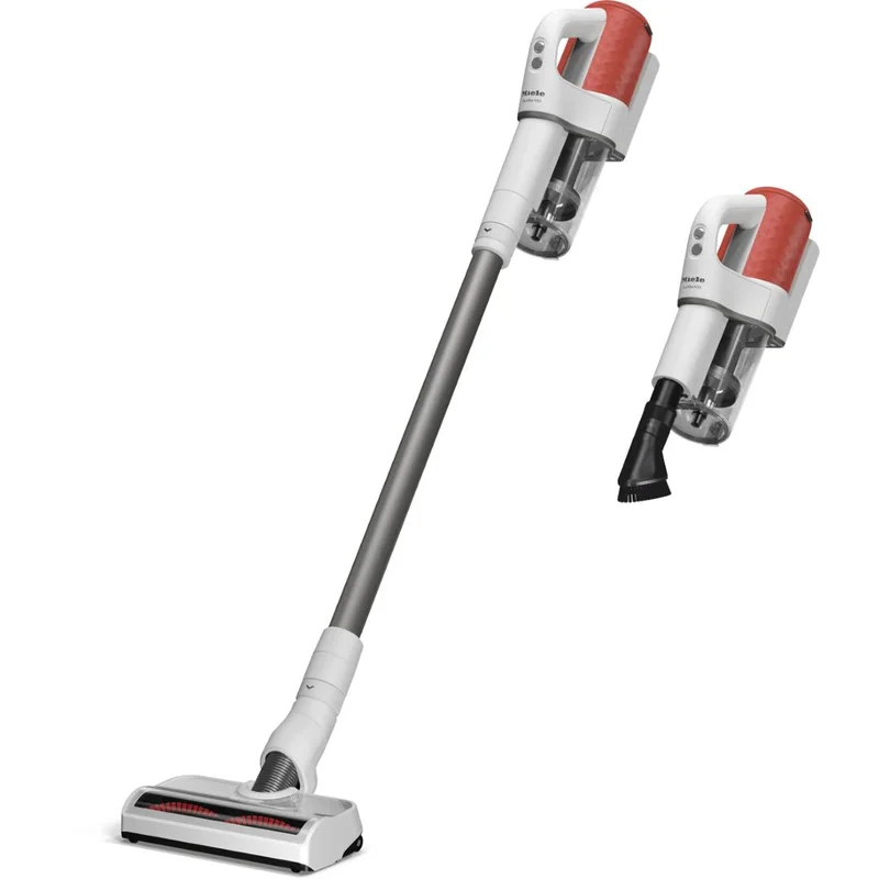 Miele - Duoflex HX1 Cordless Stick Vacuum Cleaner in Brilliant White / Terra Red - 41QLL030USA White