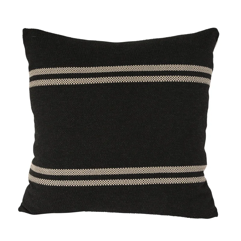 Miller Pillow - Black/Ivory Striped, 2 Sizes