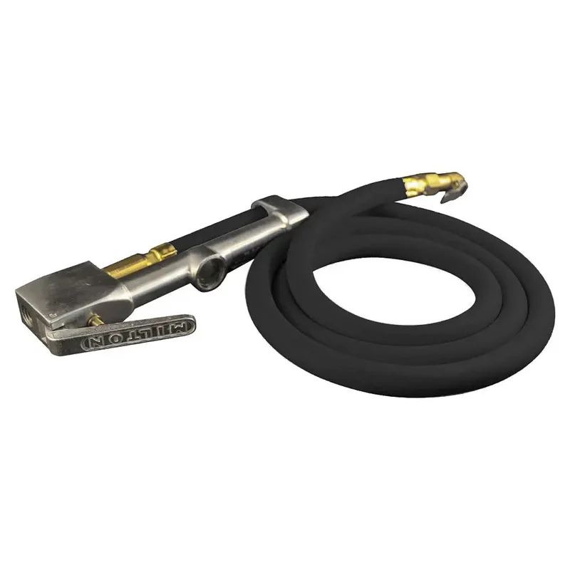 Milton 518 Analog Tire Inflator, 5ft Hose, Clip-On Chuck