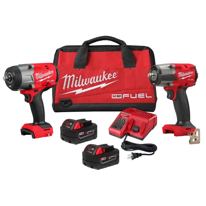 Milwaukee M18 FUEL Impact Wrench Combo Kit, 1/2" HT & 3/8" MT - 3010-22