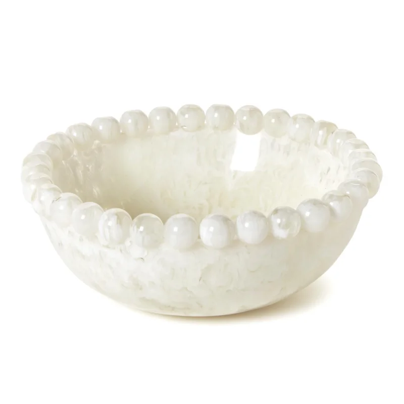 Modern Pop White Beaded Rim Bowl