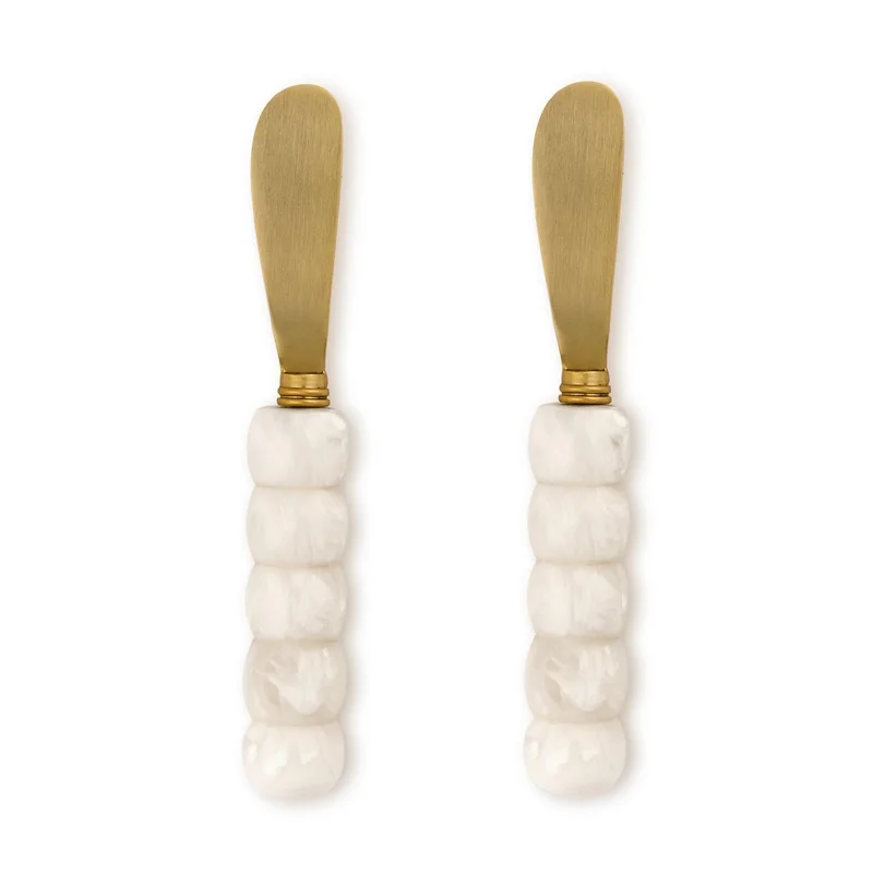 Modern Pop White Beaded Spreaders, S/2