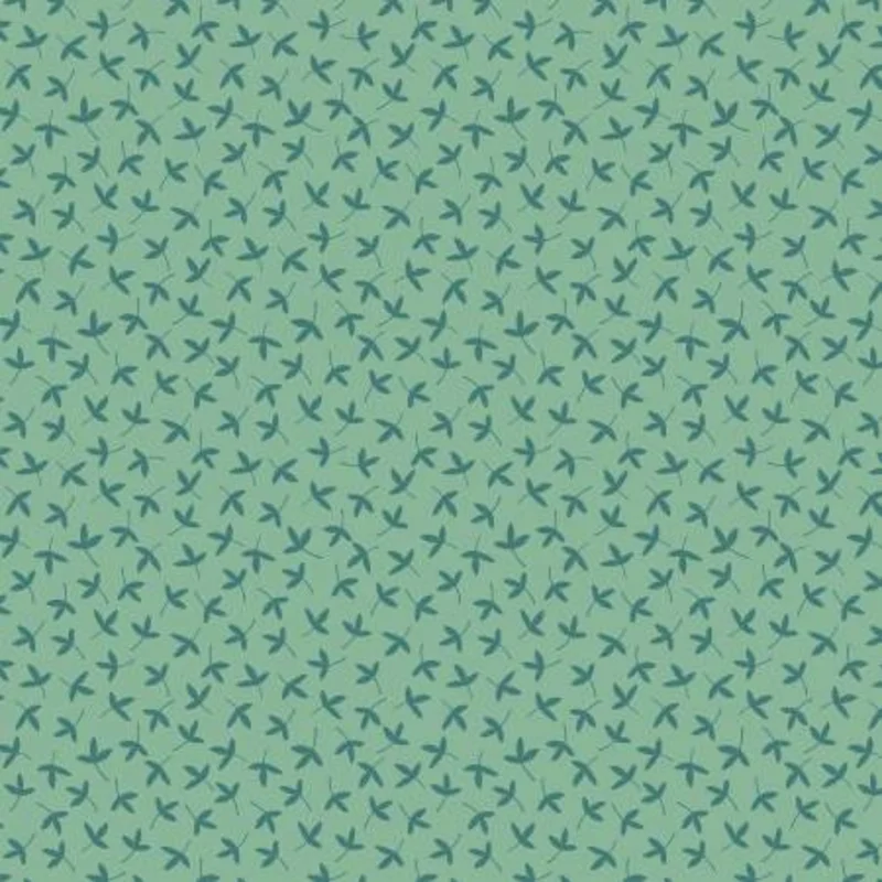 MOJOLICA: Ditzy petal on minty green (1/4 Yard)