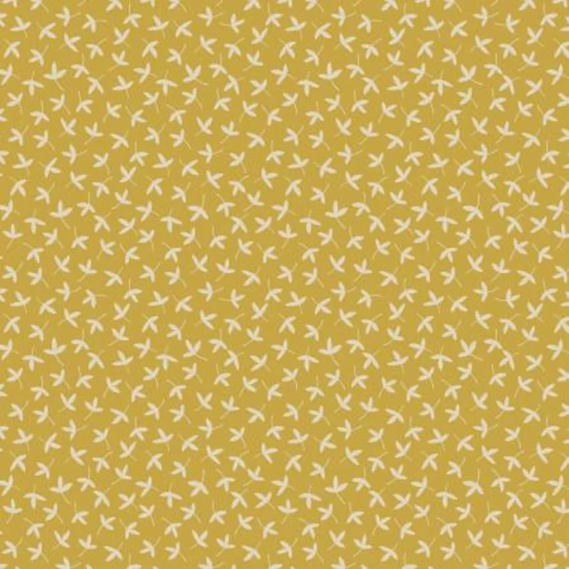 MOJOLICA: Ditzy petal on mustard (1/4 Yard)