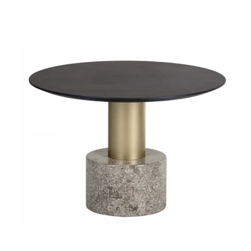Monaco Coffee Table, Gold / Marble & Charcoal Grey