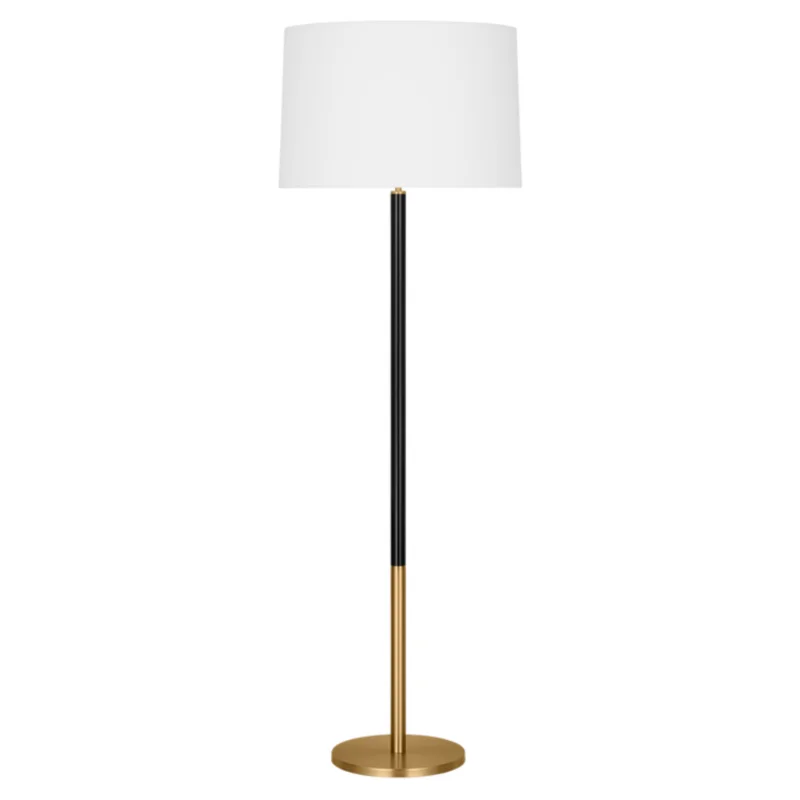 Monroe Large Floor Lamp, Black Burnished Brass