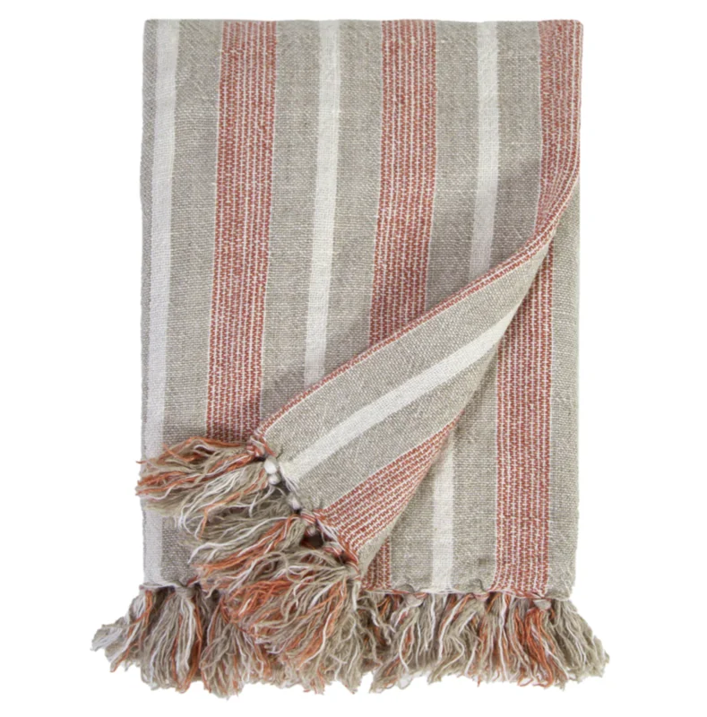 Montecito Oversized Throw, Terra Cotta/ Natural