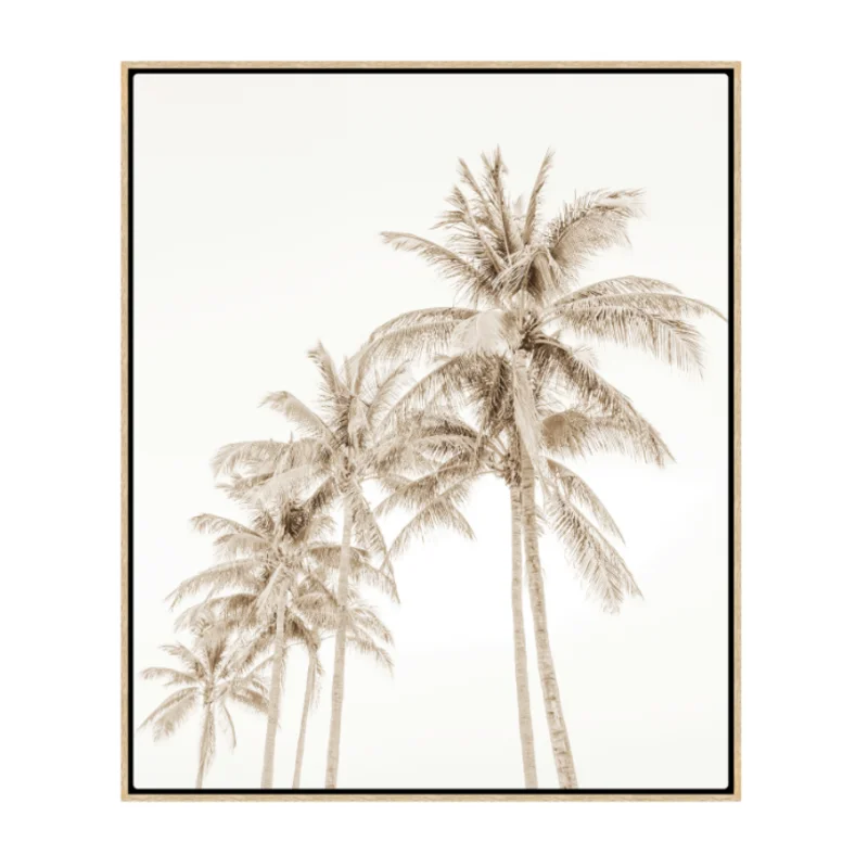 Moonlight Under the Palms, Oak Floating Canvas, 40" x 34"
