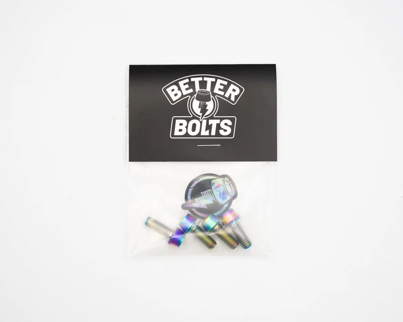 Mountain Bike Post Mount Disc Brake Adapter - Replacement Bolt Kit Rainbow Oil Slick Bolts