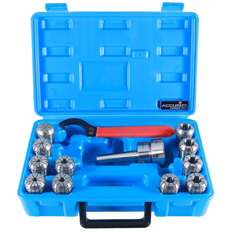 MT2 Shank ER32 Chuck w/ 11PC Collets kit, 1/8" - 3/4" by 16th, Morse Taper Collet System, #0223-0303