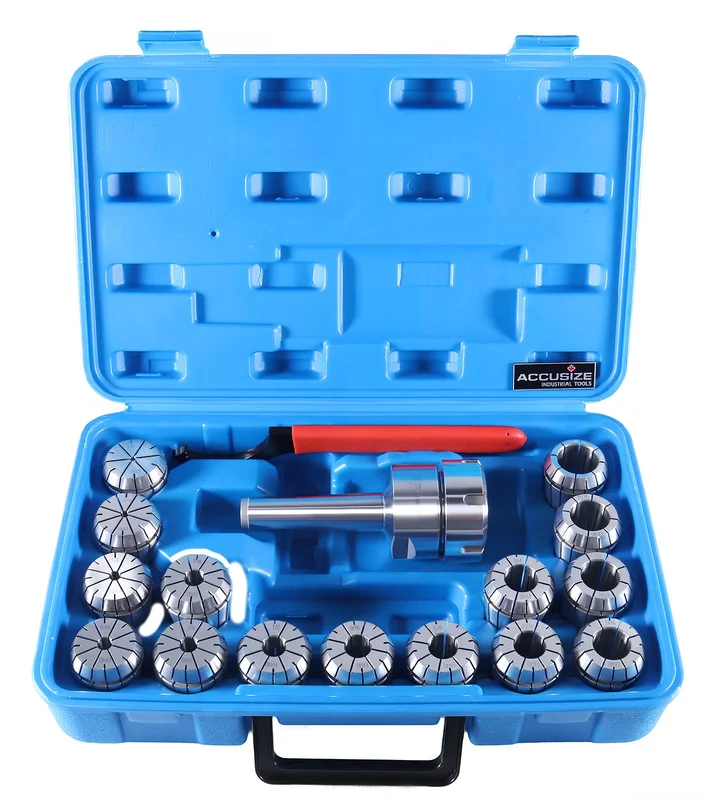 MT3 Shank ER40 Chuck w/ 15PC Collets kit, 1/8" - 1" by 16th, Morse Taper Collet System, #0223-0308