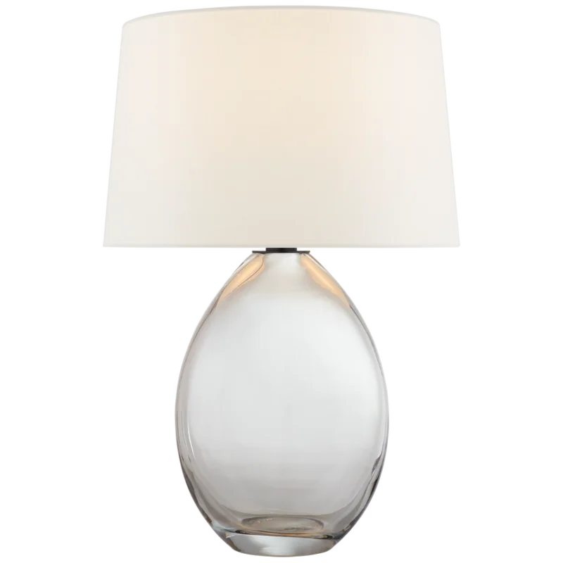 Myla Medium Wide Table Lamp, Clear Glass, 27"H x 19"W