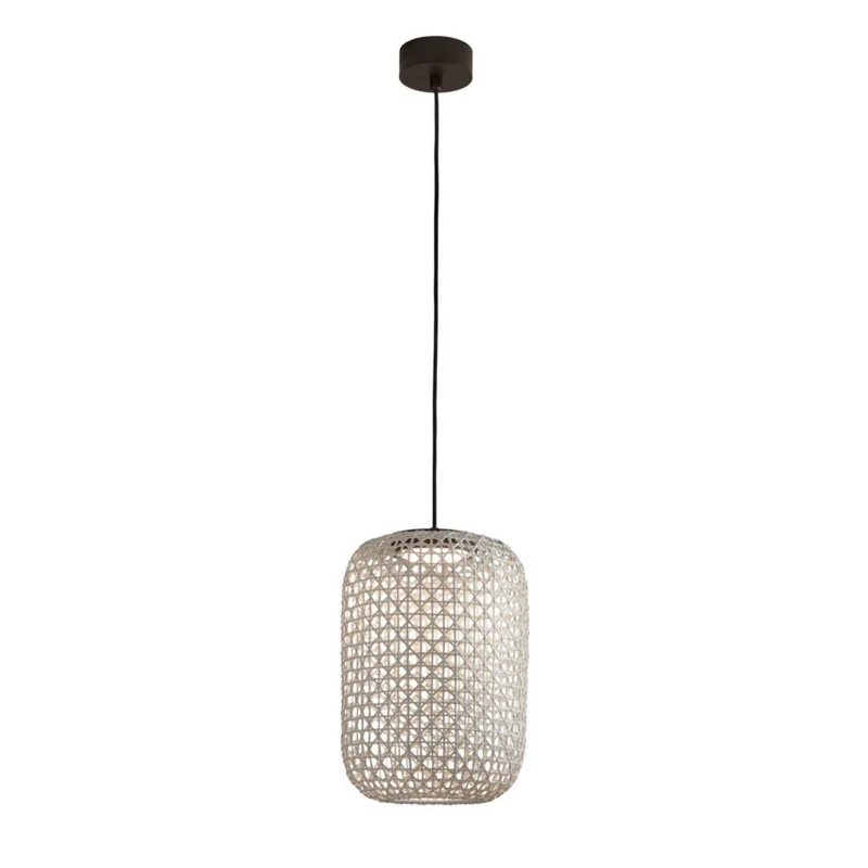 Nans 12.4" Outdoor Pendant, Beige Shade