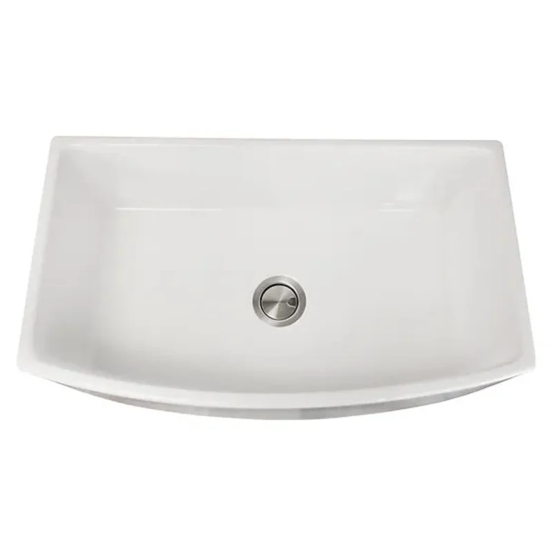 Nantucket Sink Curved Vineyard Collection FCFS3320CA (W,C,MB) Nantucket Sinks' 33 Inch Farmhouse Fireclay Sink with Curved Apron Front White (FCFS3320CA-W)